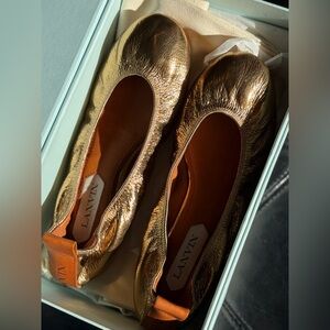 Lanvin Metallic Gold Women's Flats